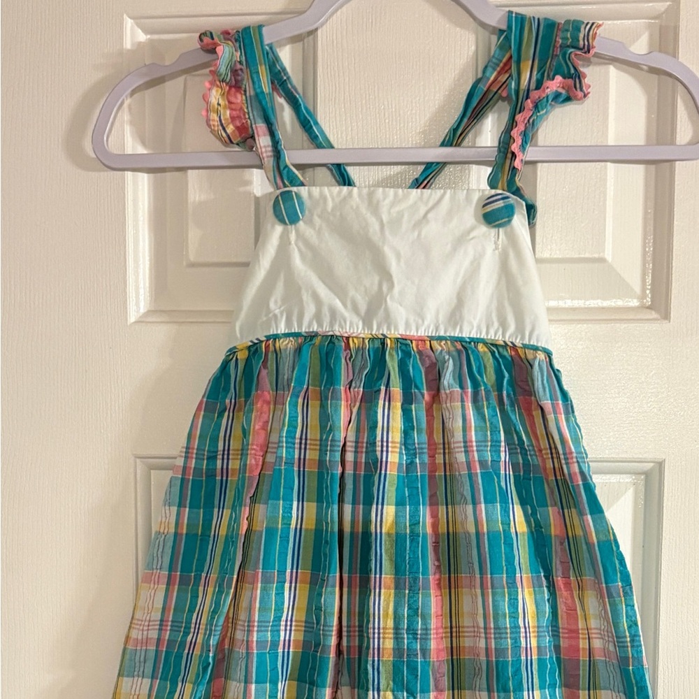 Vibrant Plaid Kids Casual Dress